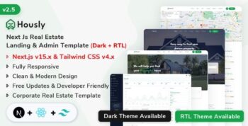 Hously – NextJs Real Estate Landing & Admin Dashboard Template 2.5
