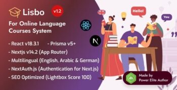 Lisbo – Language School Online Courses LMS System built with Next.js & React v19