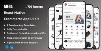 Mega – Ecommerce React Native CLI App Ui Kit