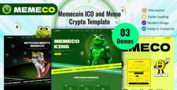 Memeco – Meme Coin ICO & Crypto Tailwind CSS Template
