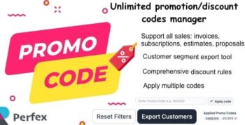 Promo Codes & Discount Module for Perfex CRM with Client Segment Export 1.01b
