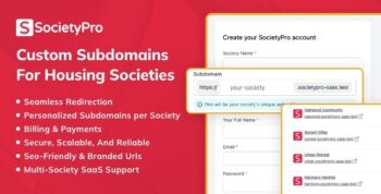 Subdomain Module for SocietyPro Saas 1.0.1
