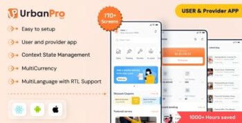 UrbanPro – On Demand Home Service App | UrbanClap Clone | ReactNative UI Kit Template