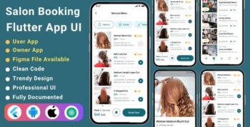 AI - Barber & Salon Appointment Booking Flutter App UI Kit | User App | Owner App | Saloon Booking