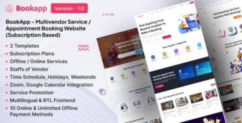 Bookapp – Multivendor Service / Appointment Booking Laravel Website (Subscription Based) 3.0