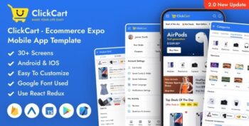 ClickCart – React Native Expo eCommerce Mobile App Template 2.0