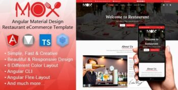 Mox – Angular 20 Material Design Restaurant eCommerce Template + Admin Panel 1.9.0