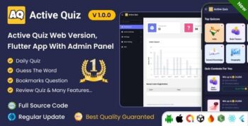 AI Active Quiz – Trivia Quiz | Quiz Game – Web Version – Flutter Full App + Admin Panel (SaaS) 1.0.1