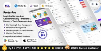 PorterPro – Logistics Service App – Courier – Packers & Movers – Truck Transport Complete Solution