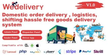 We Delivery – Parcel delivery and traditional courier service management systems with admin panel