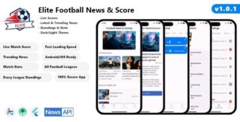 Elite – Football News & Live Score – Flutter Android/iOS Full App 1.0.1
