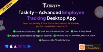 Employee Monitoring – Work, Active, Idle, Break Time & Screenshots – Desktop App Plugin for Taskify