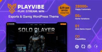 Playvibe – Esports & Gaming WordPress Theme 1.0.1