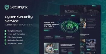 Securynx - Cyber Security Services Elementor Template Kit