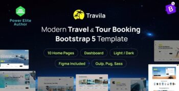 Travila – Modern Travel & Tour Booking HTML Template + RTL + Dashboard 3.1.0