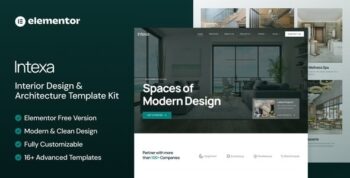Intexa - Interior Design & Architecture Elementor Template Kit