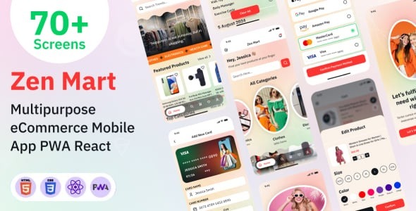 Multipurpose eCommerce Mobile App PWA React Template – Zen Mart