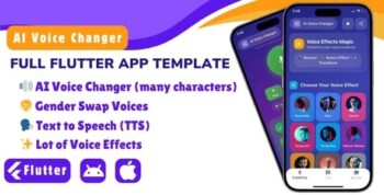AI Voice Changer – Flutter Voice Changer Mobile App (No API Cost)