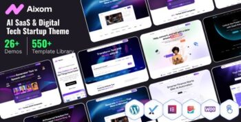 Aixom – AI SaaS, Software, and Digital Tech Startup WordPress Theme 1.1