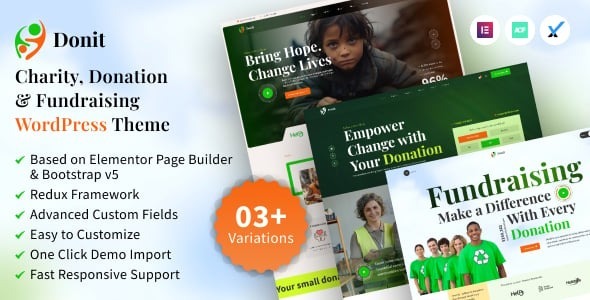 Donit – Charity Donation & Fundraising WordPress Theme 1.1