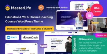 MasterLife – Education LMS & Online Coaching Courses WordPress Theme 1.2.3