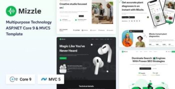 Mizzle – ASP.NET Core 9 & MVC 5 Technology and Corporate Template