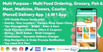 Multi Purpose – Food, Grocery, Fish-Meat, Pharmacy, Flower, Courier(Parcel) Delivery | 6 IN 1 Apps 1.3
