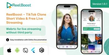 ReelBoost – TikTok Clone Short Video App with Admin Panel