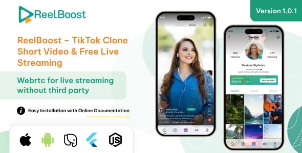 ReelBoost – TikTok Clone Short Video App with Admin Panel