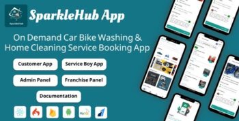 SparkleHub – On-Demand Service App for Car, Bike and Home | Multi-Franchise App