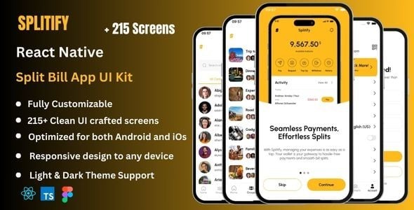 Splitify - Split Bill React Native Expo App Ui Kit - Codezon