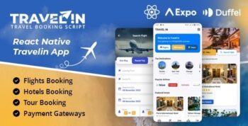 Travelin – Air Tickets, Tours & Hotel Booking React Native App