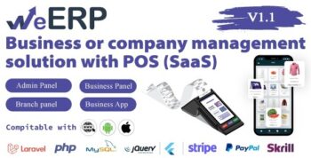 WeERP (SAAS) – Business or company management solution with POS including web panel 1.1