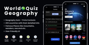 World Geography Quiz with AdMob Facebook Ads Android