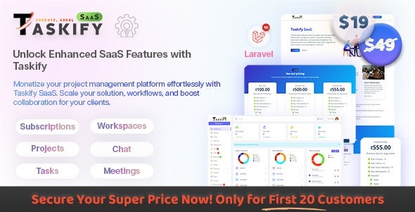 Taskify SaaS – Project Management System in Laravel 2.0.2 - Codezon