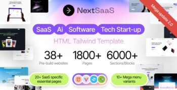 NextSaaS | SaaS, Software, Startup Tailwind Template 2.0