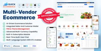 Quick eCommerce – React Multi-Vendor for Food, Grocery, Pharmacy & Pet with Customer App & Website 1.1