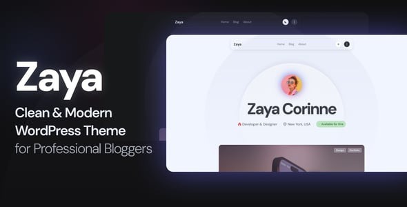 Zaya – Modern Personal Blog WordPress Theme 1.1