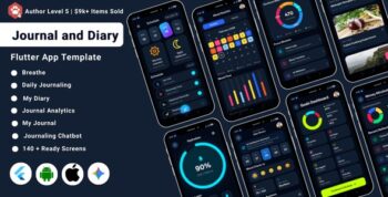 AI Journal & Diary Flutter App UI Kit | Reflection & Mood Tracker
