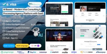 Evisa – AI Based Modern Visa Consulting & Processing Agency Platform with Saas