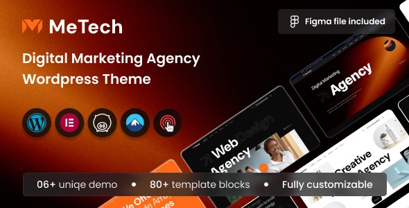 Metech – Multipurpose Creative Agency And Digital Marketing Elementor Theme 1.0.2