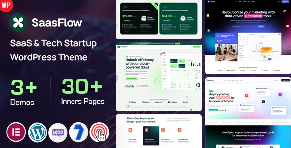 Saasflow – SaaS & Tech Startup WordPress Theme - Codezon