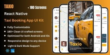 Taxio – Online Cab & Taxi Booking React Native Expo App Ui Kit