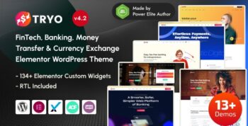 Tryo – FinTech, Banking, Money Transfer & Currency Exchange Elementor WordPress Theme 4.2