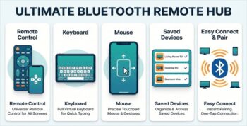 Ultimate Bluetooth Remote Hub (BT Remote for Android Tvs,Phone and Pcs