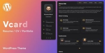 Vcard – Resume / CV / Portfolio WordPress Theme 3.0.3