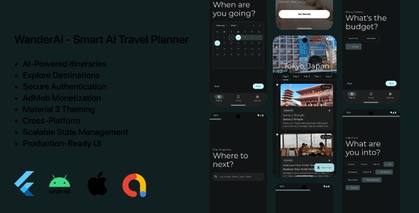 Wander AI – Smart AI Travel Planner & Itinerary Generator Flutter App ...