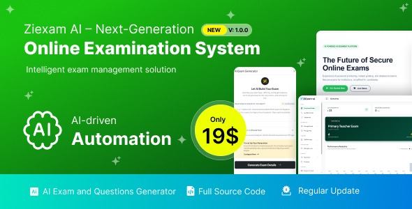 Ziexam AI – Next-Generation Online Examination System SaaS Platform 1.0.1