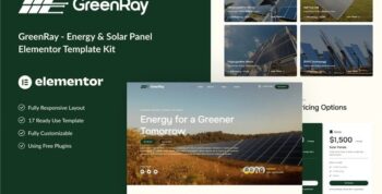 GreenRay – Energy & Solar Panel Elementor Template Kit