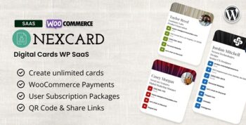 NexCard – vCard & Business Cards Builder WordPress SaaS [Extended Version]